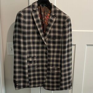 Paisley & Gray Black and White Checkered Blazer